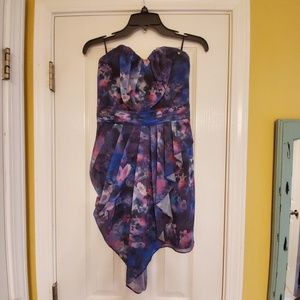 Guess Spring Summer Dress Gathered Hem, Strapless